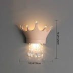 Lumendat Contemporary Scandinavian Kids Crown Water Drops Resin Crystal 2-Light Wall Sconce Lamp For Bedroom Lumendat
