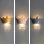 Lumendat Contemporary Scandinavian Kids Crown Water Drops Resin Crystal 2-Light Wall Sconce Lamp For Bedroom Lumendat
