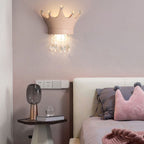 Lumendat Contemporary Scandinavian Kids Crown Water Drops Resin Crystal 2-Light Wall Sconce Lamp For Bedroom Lumendat