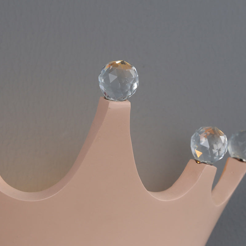 Lumendat Contemporary Scandinavian Kids Crown Water Drops Resin Crystal 2-Light Wall Sconce Lamp For Bedroom Lumendat