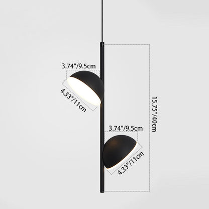 Contemporary Scandinavian Semicircle Long Rod Iron Aluminum LED Pendant Light For Bedroom