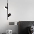 Contemporary Scandinavian Semicircle Long Rod Iron Aluminum LED Pendant Light For Bedroom
