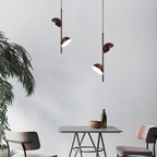 Contemporary Scandinavian Semicircle Long Rod Iron Aluminum LED Pendant Light For Bedroom