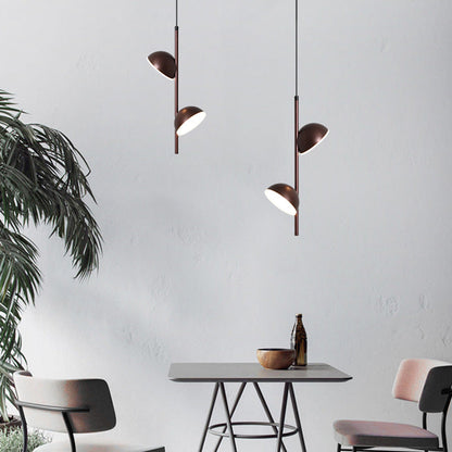 Contemporary Scandinavian Semicircle Long Rod Iron Aluminum LED Pendant Light For Bedroom