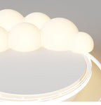 Contemporary Creative Cartoon Kids Rocket Arc Cloud Iron Resin LED Flush Mount Ceiling Light For Bedroom