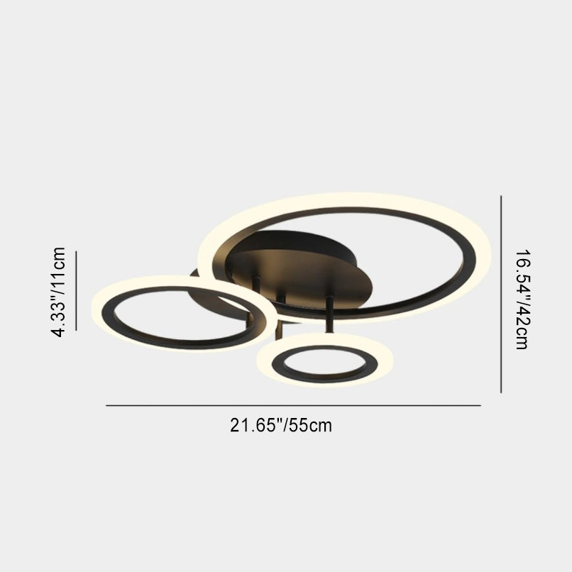 Contemporary Scandinavian Round Square Star Moon Combo Iron Acrylic LED Semi-flush Mount Ceiling Light for Bedroom