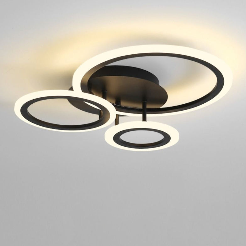 Contemporary Scandinavian Round Square Star Moon Combo Iron Acrylic LED Semi-flush Mount Ceiling Light for Bedroom