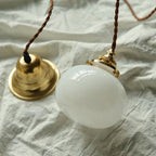 Traditional Vintage Oval Copper Glass 1-light Pendant Light for Bedroom BulbSquare