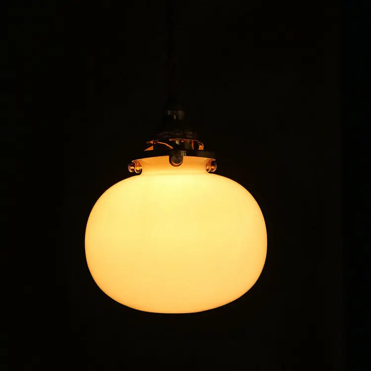 Traditional Vintage Oval Copper Glass 1-light Pendant Light for Bedroom BulbSquare