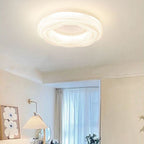 Modern Minimalist Flowers Iron PE LED Flush Mount Ceiling Light For Bedroom