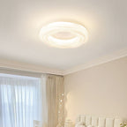 Modern Minimalist Flowers Iron PE LED Flush Mount Ceiling Light For Bedroom