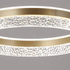 Modern Luxury Circle Hardware Crystal LED Pendant Light For Living Room
