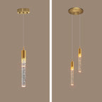 Contemporary Scandinavian Cylinder Bubbles Gears Aluminum Crystal LED Pendant Light For Bedroom