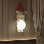 Lumendat Contemporary Creative Cartoon Kids Bear Resin Plastic 1-Light Wall Sconce Lamp For Bedroom Lumendat