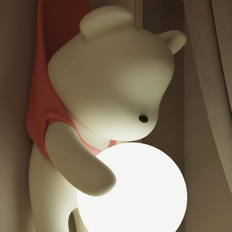 Lumendat Contemporary Creative Cartoon Kids Bear Resin Plastic 1-Light Wall Sconce Lamp For Bedroom Lumendat