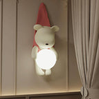 Lumendat Contemporary Creative Cartoon Kids Bear Resin Plastic 1-Light Wall Sconce Lamp For Bedroom Lumendat