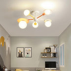 Lumendat Contemporary Creative Macaron Kids Ball Branch Disc Base 5-Light Chandelier For Bedroom Lumendat