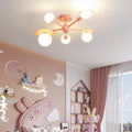 Lumendat Contemporary Creative Macaron Kids Ball Branch Disc Base 5-Light Chandelier For Bedroom Lumendat