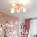 Lumendat Contemporary Creative Macaron Kids Ball Branch Disc Base 5-Light Chandelier For Bedroom Lumendat