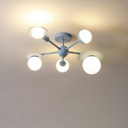 Lumendat Contemporary Creative Macaron Kids Ball Branch Disc Base 5-Light Chandelier For Bedroom Lumendat
