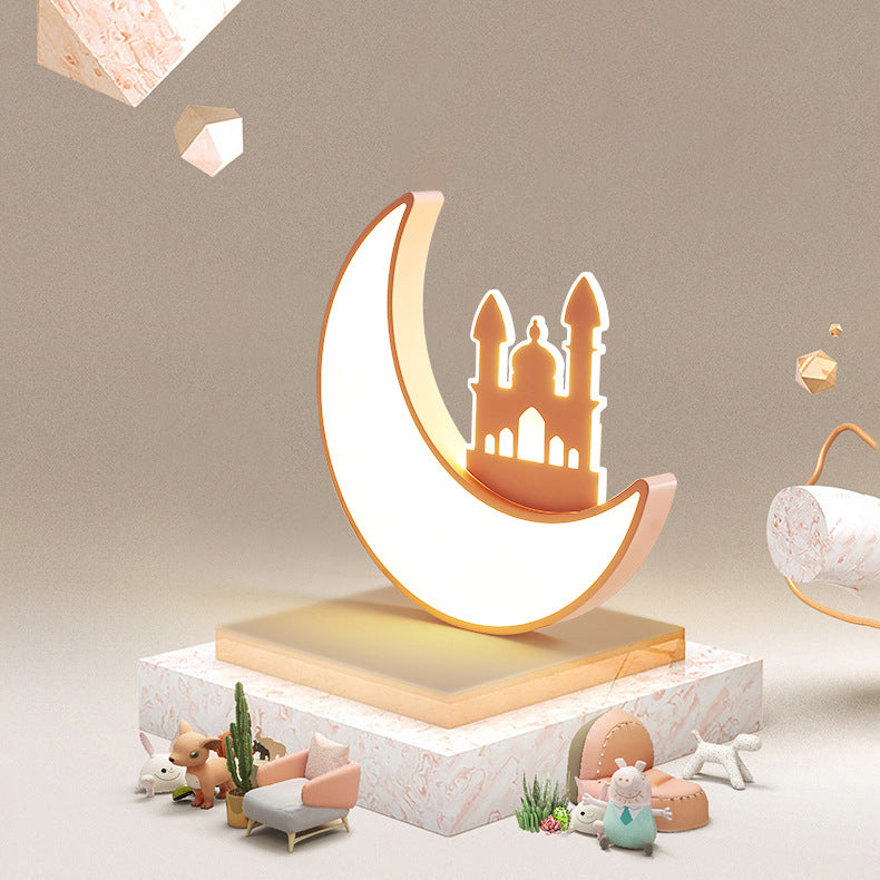 Lumendat Contemporary Creative Moon Acrylic Hardware LED Kids Flush Mount Ceiling Light For Bedroom Lumendat
