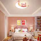 Lumendat Contemporary Creative Moon Acrylic Hardware LED Kids Flush Mount Ceiling Light For Bedroom Lumendat