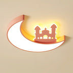 Lumendat Contemporary Creative Moon Acrylic Hardware LED Kids Flush Mount Ceiling Light For Bedroom Lumendat