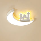 Lumendat Contemporary Creative Moon Acrylic Hardware LED Kids Flush Mount Ceiling Light For Bedroom Lumendat