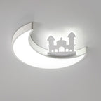 Lumendat Contemporary Creative Moon Acrylic Hardware LED Kids Flush Mount Ceiling Light For Bedroom Lumendat