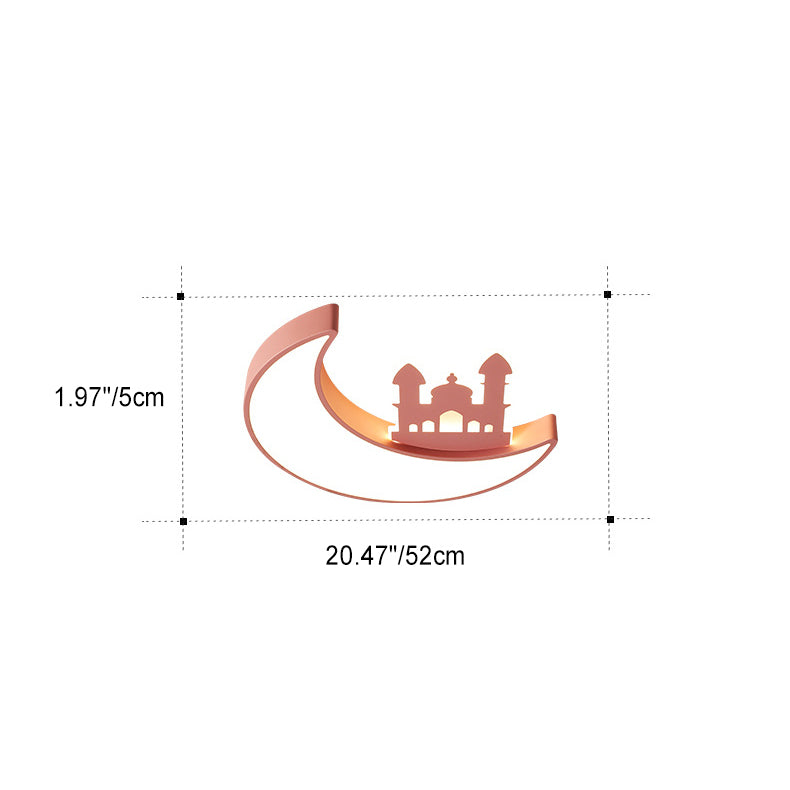 Lumendat Contemporary Creative Moon Acrylic Hardware LED Kids Flush Mount Ceiling Light For Bedroom Lumendat