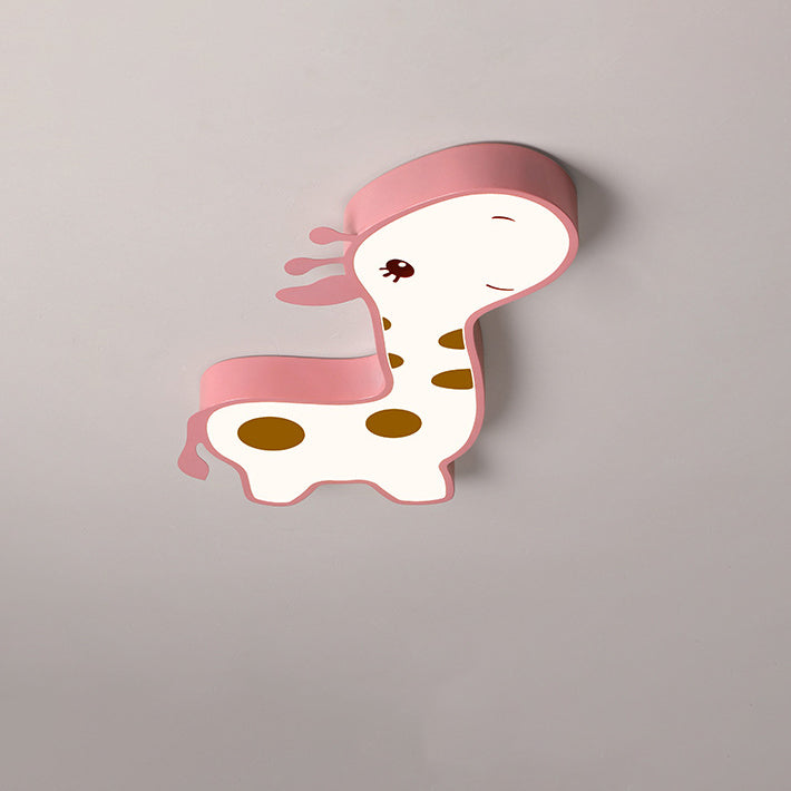 Lumendat Contemporary Creative Animal Deer Acrylic Hardware LED Kids Flush Mount Ceiling Light For Bedroom Lumendat