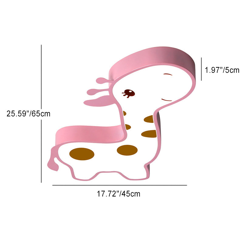 Lumendat Contemporary Creative Animal Deer Acrylic Hardware LED Kids Flush Mount Ceiling Light For Bedroom Lumendat