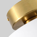Contemporary Nordic Round Iron 1-Light Semi-Flush Mount Ceiling Light For Bedroom
