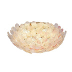 Modern Art Deco Petal Glass Iron Round 6-light Semi-flush Mount Ceiling Light for Living Room