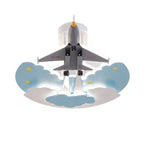 Lumendat Contemporary Creative Cartoon Interstellar Space Fighter Iron Acrylic LED Semi-Flush Mount Ceiling Light For Bedroom Lumendat