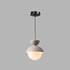 Contemporary Scandinavian Aluminum Globe Glass Shade 1-light Pendant Light for Dining Room BulbSquare