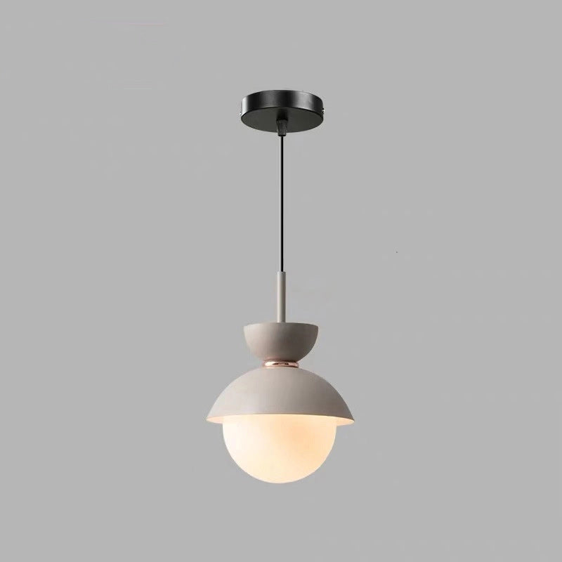 Contemporary Scandinavian Aluminum Globe Glass Shade 1-light Pendant Light for Dining Room BulbSquare