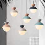 Contemporary Scandinavian Aluminum Globe Glass Shade 1-light Pendant Light for Dining Room BulbSquare