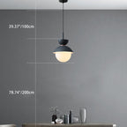 Contemporary Scandinavian Aluminum Globe Glass Shade 1-light Pendant Light for Dining Room BulbSquare