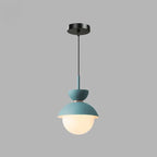 Contemporary Scandinavian Aluminum Globe Glass Shade 1-light Pendant Light for Dining Room BulbSquare