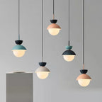 Contemporary Scandinavian Aluminum Globe Glass Shade 1-light Pendant Light for Dining Room BulbSquare
