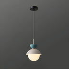 Contemporary Scandinavian Aluminum Globe Glass Shade 1-light Pendant Light for Dining Room BulbSquare