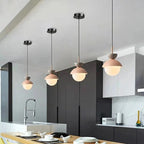 Contemporary Scandinavian Aluminum Globe Glass Shade 1-light Pendant Light for Dining Room BulbSquare