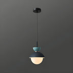 Contemporary Scandinavian Aluminum Globe Glass Shade 1-light Pendant Light for Dining Room BulbSquare