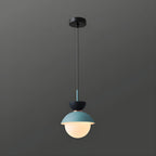 Contemporary Scandinavian Aluminum Globe Glass Shade 1-light Pendant Light for Dining Room BulbSquare