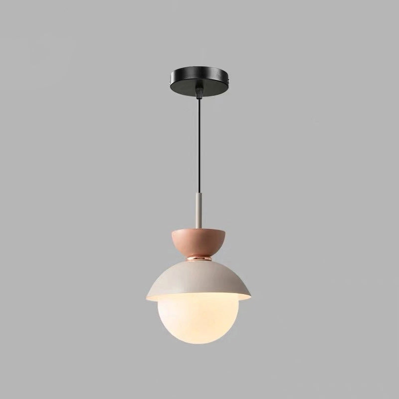 Contemporary Scandinavian Aluminum Globe Glass Shade 1-light Pendant Light for Dining Room BulbSquare