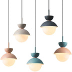 Contemporary Scandinavian Aluminum Globe Glass Shade 1-light Pendant Light for Dining Room BulbSquare