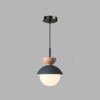 Contemporary Scandinavian Aluminum Globe Glass Shade 1-light Pendant Light for Dining Room BulbSquare