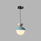 Contemporary Scandinavian Aluminum Globe Glass Shade 1-light Pendant Light for Dining Room BulbSquare