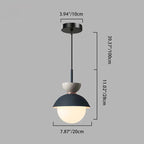 Contemporary Scandinavian Aluminum Globe Glass Shade 1-light Pendant Light for Dining Room BulbSquare
